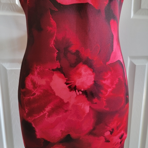 DKNY Sleevless Floral Fuchsia Sheath Dress Women's Size 4 - Picture 3 of 14